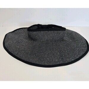 Saks Fifth Avenue Hat Womens Visor Paper Straw Wide Floppy Brim O/S Resortwear